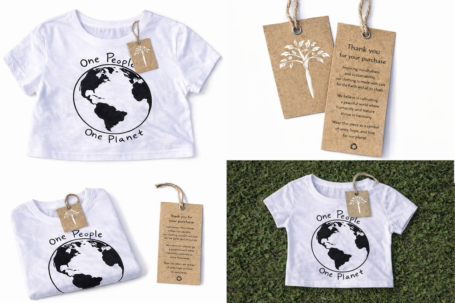 One People, One Planet    100% Cotton Crop Tee